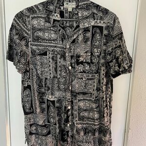 J. Crew Black and White Patterned Men's Shirt